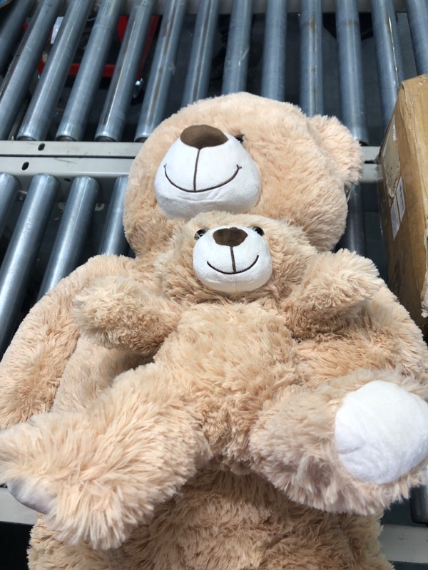 Photo 1 of Muiteiur Giant Teddy Bear Stuffed Animal Cute Mommy and Baby Bear Teddy Bear Baby Shower Plush Toy for Kids Boys Girls Great Gift for Christmas Valentines Day Party Decorations 40inch,Light Brown