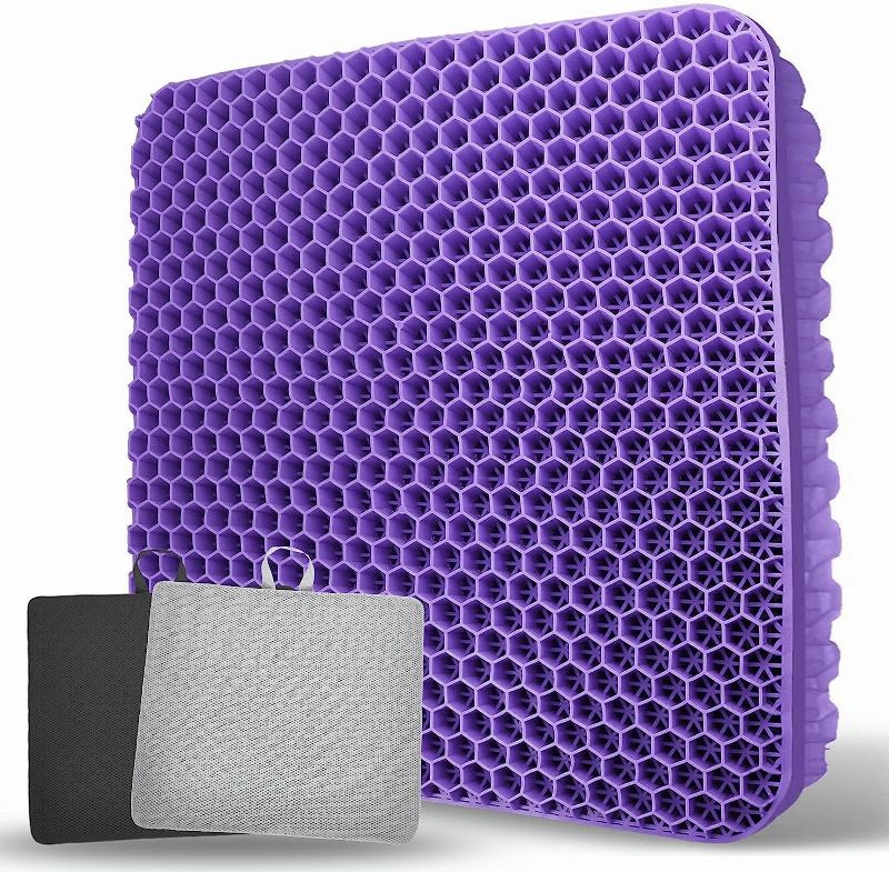 Photo 1 of XSIUYU Office Chair Gel Seat Cushion, Automotive Seat Cushions, Breathable Honeycomb Design Pain Relief Egg Seat Cushion, Home Office School Chair Cars Wheelchair REGULAR-16.5 x 14.5 x 1.4 inch Purpure