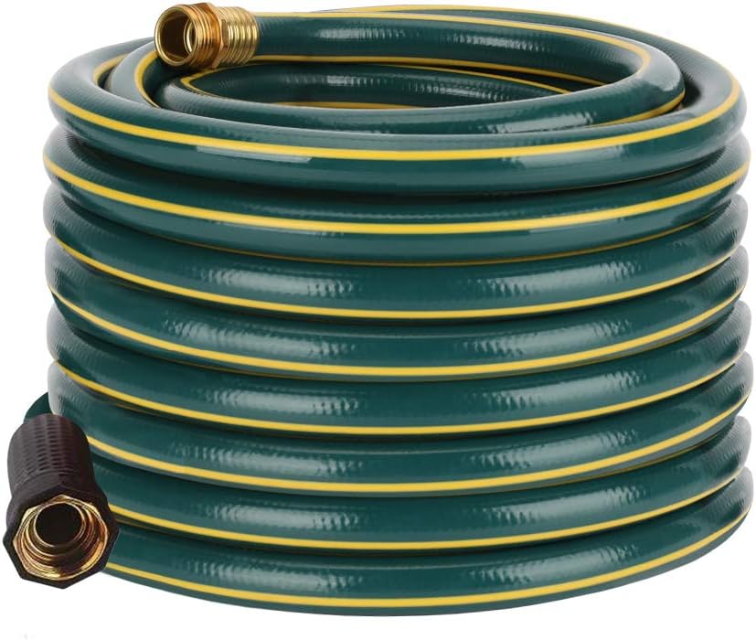 Photo 1 of 5/8 in. x 50 ft. Green Hose, Brass Fittings, No Kink, No Leaking, Heavy Duty, High Water Pressure, for Extremely Weather 