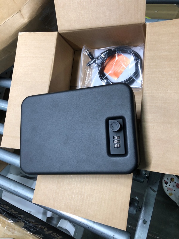 Photo 3 of Amazon Basics Portable Security Case Lock Box Safe, Combination Lock, Large Large Combination Lock