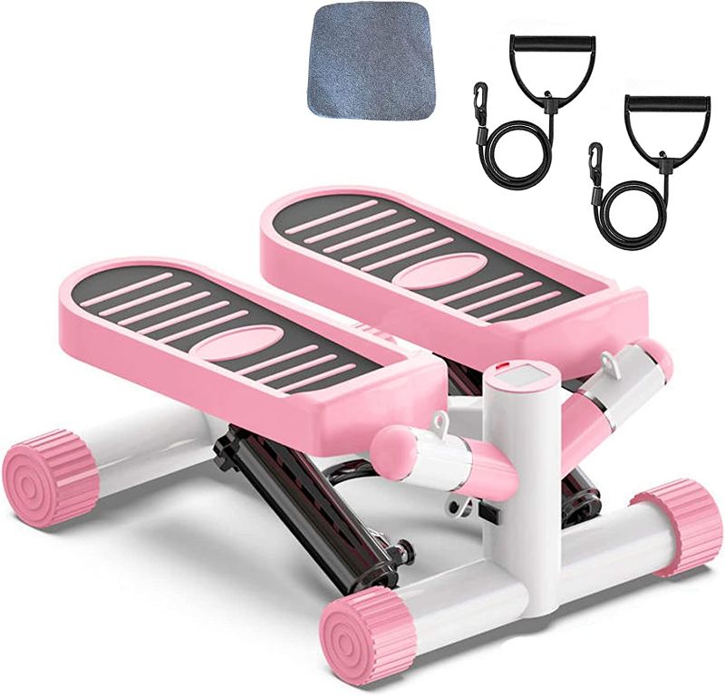 Photo 1 of Ganggend Exercise Stepping Machine, Portable Mini Stair Steppers with Resistance Bands, Non-Slip Foot Pads with LCD Display, Step Fitness Machines for Home Office Workout Gym