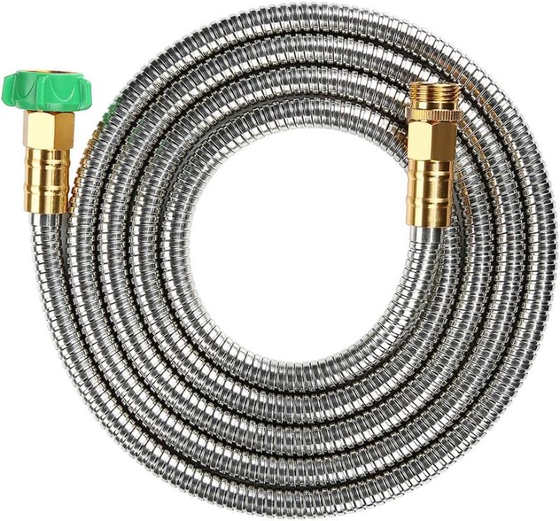 Photo 1 of Beaulife 304 Stainless Steel Metal Garden Hose Connector 10 Feet Short Garden Water Hose Extension Extender, Drinking Water Hose Lead and BPA Free