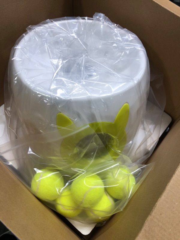 Photo 2 of YEEGO DIRECT Ball Launcher for Dogs - Automatic Dog Ball Launcher with 5 Tennis Ball - Interactive Dog Toys Pet Ball Indoor Thrower Machine Green