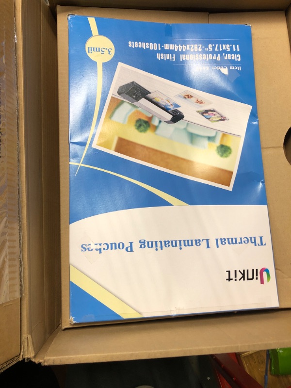 Photo 2 of Uinkit Hot Thermal Laminating Pouches 100 Sheets Large Quantity Packaging Laminator Sheets 11.5x17.5 - 100 Sheets Pack 3.5Mil for Sealed 11x17 Inches Document 11.5x17.5-100sheets pack