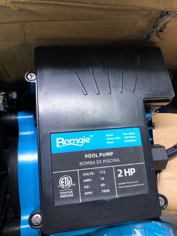 Photo 4 of BOMGIE 2HP Pool Pump Inground, 7860 GPH Above Ground Swimming Pool Pump, 115V High Flow Single Speed Powerful Self Priming Pool Pumps with Strainer Basket, Energy Saving, Low Noise