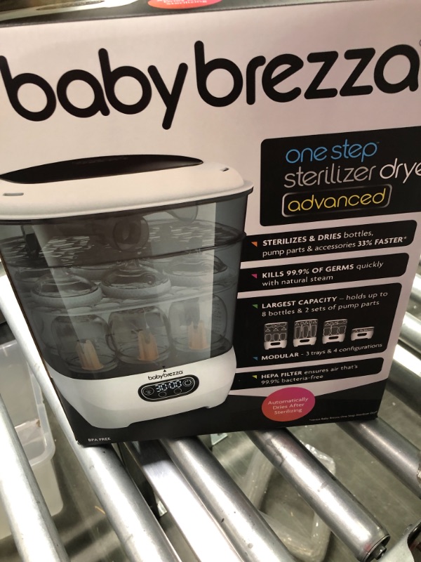 Photo 2 of Baby Brezza Bottle Sterilizer and Dryer Advanced – HEPA Filter And Steam Sterilization – Dries 33 Percent Faster Then Original - Universal Fit up to 8 Baby Bottles And 2 Sets of Pump Parts (Any Brand) Sterilizer-Dryer Advanced
