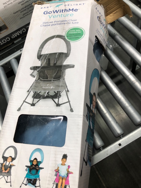 Photo 2 of Baby Delight Go with Me Venture Portable Chair, Indoor and Outdoor, Sun Canopy, 3 Child Growth Stages, Teal Venture Deluxe, Teal