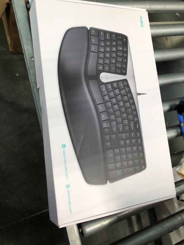 Photo 3 of Nulea Ergonomic Keyboard, Wired Split Keyboard with Pillowed Wrist and Palm Support, Featuring Dual USB Ports, Natural Typing Keyboard for Carpal Tunnel, Compatible with Windows/Mac