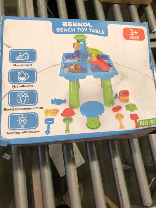 Photo 1 of Bennol Kids Sand and Water Table for Toddlers, 4 in 1 Outdoor Sand Water Play Table Beach Toys for Toddlers Kids Boys Girls, Water Outdoor Activity Summer Toys Play Table for Toddlers Age 1-3 3-5