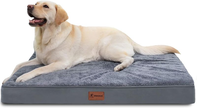 Photo 1 of Bedsure Extra Large Dog Bed - XL Orthopedic Dog Beds with Removable Washable Cover, Egg Crate Foam Pet Bed Mat, Suitable for Dogs Up to 100lbs, Dark Grey