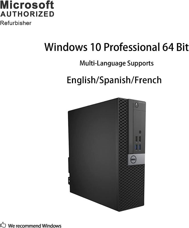 Photo 1 of Dell Optiplex 7050 SFF Desktop PC Intel i7-7700 4-Cores 3.60GHz 32GB DDR4 1TB SSD WiFi BT HDMI Duel Monitor Support Windows 10 Pro Excellent Condition(Renewed) 1T SSD