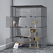 Photo 1 of 
Large Cat Cages Indoor Metal Playpen Enclosure Detachable DIY Large Exercise Place Ferret Cage for 1-5 Cats with 3 Platforms Beds and 3 Ladders by Meleg Otthon(Black)Large Cat Cages Indoor Metal Playpen Enclosure Detachable DI…