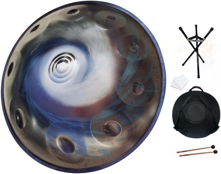 Photo 1 of AS TEMAN HANDPAN ?handpan drum instrument in D Minor 10 Notes 432Hz 22 inches Steel Hand Drum with Soft Hand Pan Bag, 2 handpan mallet,Handpan Stand,dust-free cloth