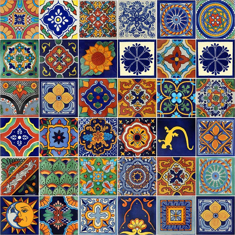 Photo 1 of COLOR Y TRADICIÓN Mexican Tiles 4x4 Handpainted Hundred Pieces Assorted Designs