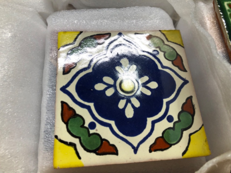 Photo 4 of COLOR Y TRADICIÓN Mexican Tiles 4x4 Handpainted Hundred Pieces Assorted Designs