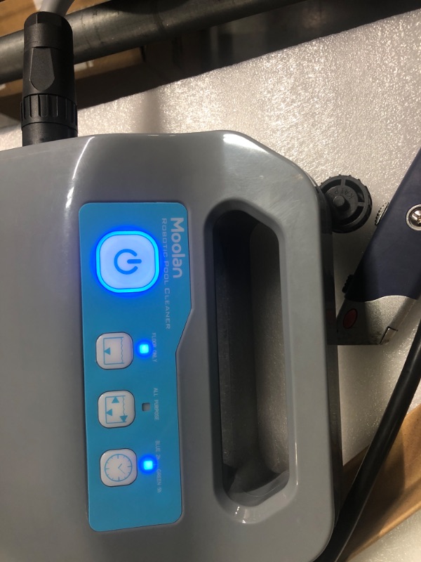 Photo 1 of Moolan T1 Robotic Pool Vacuum Cleaner for In-Ground Pools up to 50 Feet, Wall Climbing, Waterline Cleaning, Powerful Suction for Small Debris, Easy-to-Clean Top Load Double Filter Basket