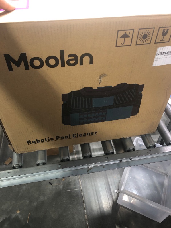 Photo 1 of Moolan T1 Robotic Pool Vacuum Cleaner for In-Ground Pools up to 50 Feet, Wall Climbing, Waterline Cleaning, Powerful Suction for Small Debris, Easy-to-Clean Top Load Double Filter Basket