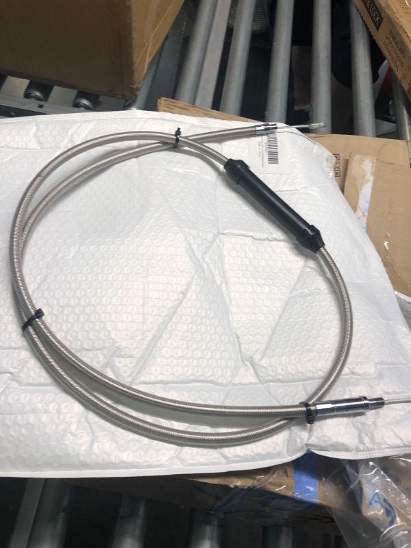 Photo 1 of MoKitDora Stainless Steel Braided +4" Extended Length Clutch Cable Upgraded for 2007-2016 Harley Touring Dyna Softail Twin Cam & '18-Later M8 Models, Chrome 4 Inch Chrome