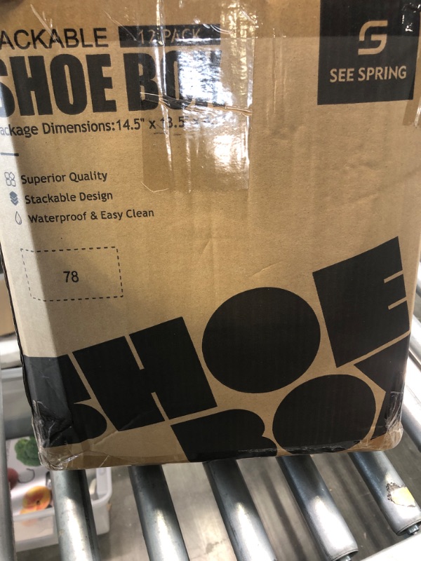 Photo 2 of SEESPRING 12 Pack Shoe Storage Box, Clear Plastic Stackable Shoe Organizer for Closet, Space Saving Foldable Shoe Sneaker Containers Bins Holders