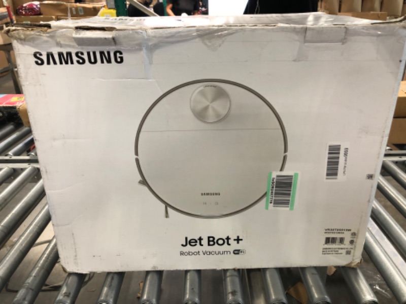 Photo 2 of SAMSUNG Jet Bot+ Robot Vacuum Cleaner w/ Clean Station, Automatic Emptying, Precision Cleaning, 5-Layer Filter, Intelligent Power Control for Hardwood Floors, Carpets, Area Rugs, VR30T85513W/AA, White Jet Bot +