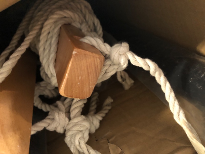 Photo 4 of PNAEUT Max 475lbs Capacity Double Hammock with Stand Included 2 Person Heavy Duty Traditional 2 People Rope Hammocks Stand with Pillow for Outside Porch Patio Garden Backyard Outdoor ( Burlywood )