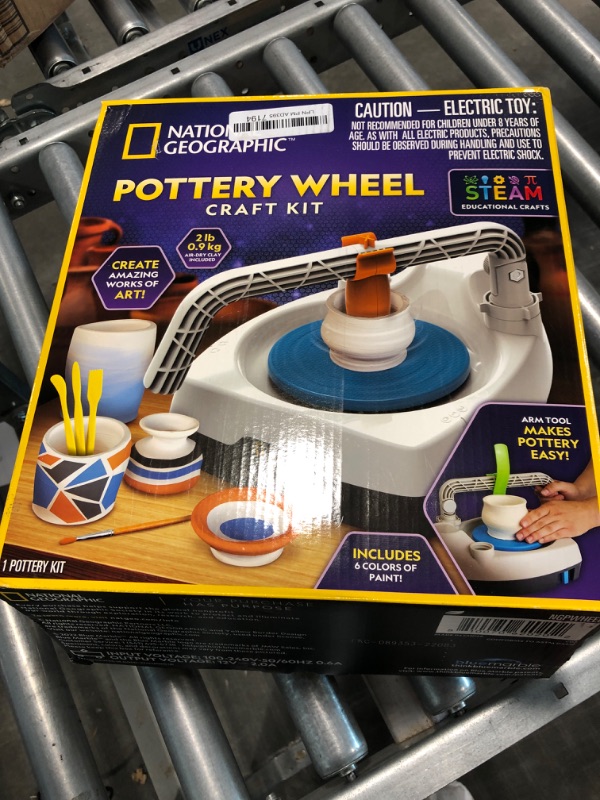 Photo 2 of NATIONAL GEOGRAPHIC Kid’s Pottery Wheel – Complete Pottery Kit , Plug-In Motor, 2 lbs. Air Dry Clay, Sculpting Clay Tools, Apron & More, Patent Pending, Amazon Exclusive Craft Kit Starter Pottery Wheel