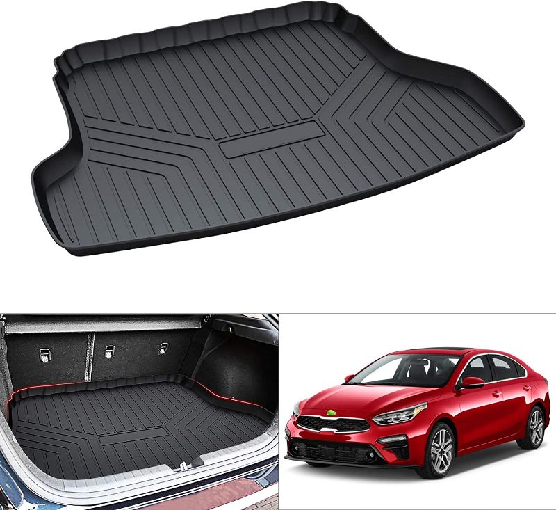 Photo 1 of Cartist Cargo Liner Custom Fit for Forte 2023 Odorless Anti-Slip High Side 3D All Weather Trunk Floor Mat Compatible with Kia Forte 2019 2020 2021 2022