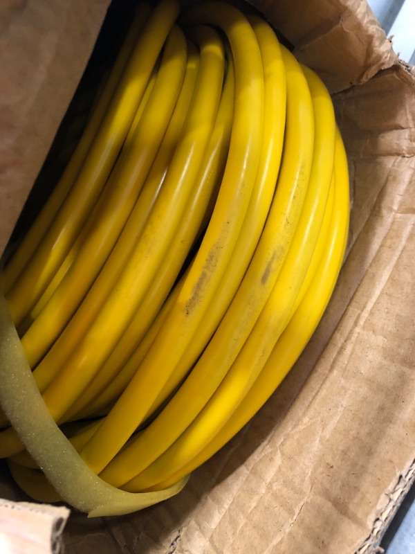Photo 3 of 12/3 Gauge Heavy Duty Outdoor Extension Cord 100 ft Waterproof with Lighted end, Flexible Cold-Resistant 3 Prong Electric Cord Outside, 15Amp 1875W 12AWG SJTW, Yellow, ETL HUANCHAIN Yellow 100 foot