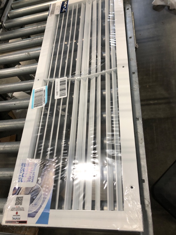 Photo 2 of 30"w X 10"h Aluminum Adjustable Return/Supply HVAC Air Grille - Full Control Horizontal Airflow Direction - Vent Duct Cover - Single Deflection [Outer Dimensions: 31.85"w X 11.85"h] 30 x 10