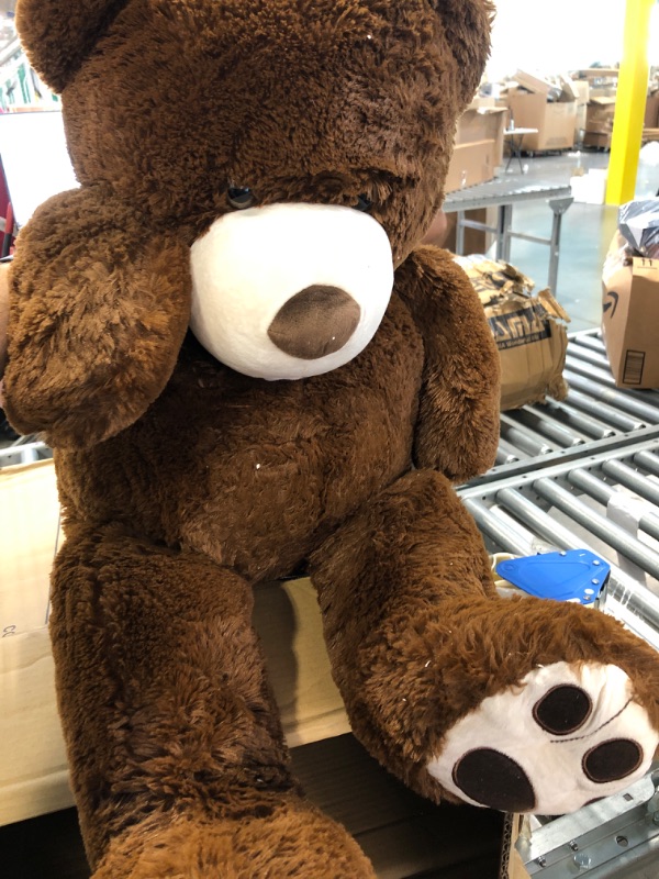 Photo 3 of Poutmac Giant Teddy Bear Stuffed Animal Teddy Bear for Girlfriend Plush Toy Dark Brown Chocolate 39 Inches for Girls Boys Christmas Valentine's Day Birthday Wedding Dark Brown 39 Inches