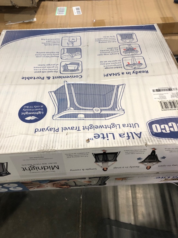 Photo 1 of Chicco Alfa Lite® Lightweight Travel Playard, Portable Playpen for Babies and Toddlers, Snap-Open/Compact Fold Design,13 lbs., Baby Travel Essential | Midnight/Navy