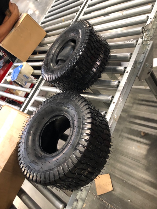 Photo 3 of (2-Set) AR-PRO 4.80/4.00-8" Tire and Inner Tube Set - Universal Replacement Tires and Inner Tubes with 15.5" Outer Tire Diameter and 4.80" Tire Width - Fits on Dollies, Trolleys, Wagons, and More