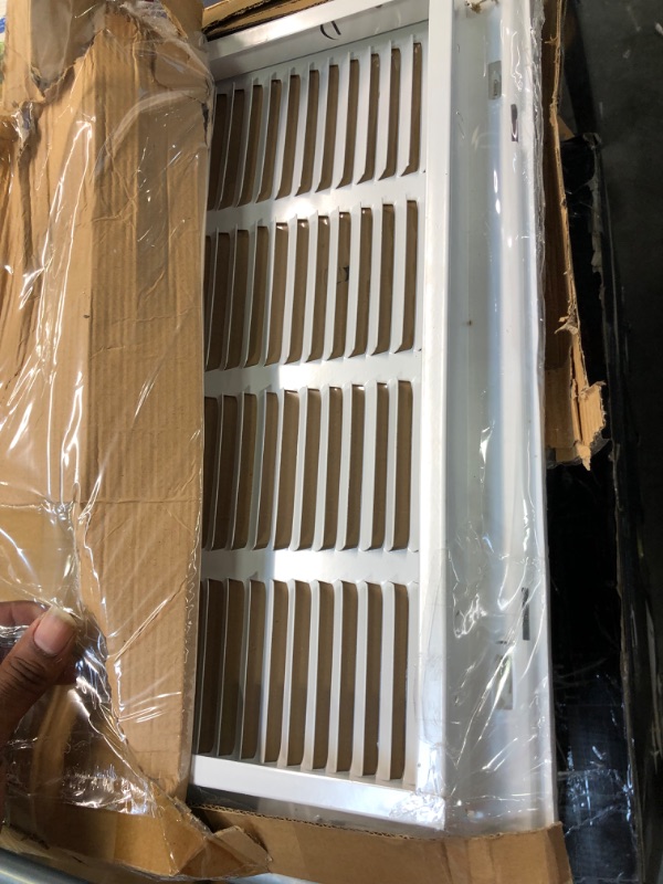Photo 2 of 16" X 25" Steel Return Air Filter Grille for 1" Filter - Easy Plastic Tabs for Removable Face/Door - HVAC DUCT COVER - Flat Stamped Face -White [Outer Dimensions: 17.75w X 26.75h]