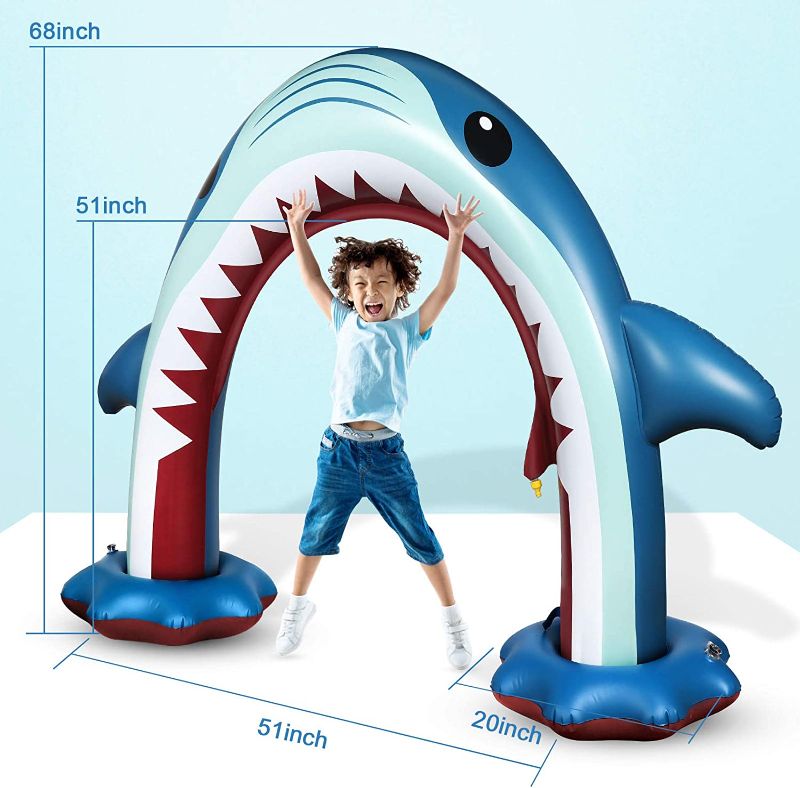 Photo 1 of Anpro Giant Shark Sprinkler Kids Inflatable Water Toy Summer Outdoor Play Sprinkler