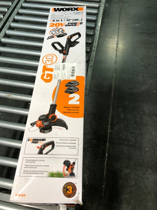 Photo 2 of Worx WG163 GT 3.0 20V PowerShare 12" Cordless String Trimmer & Edger (Battery & Charger Included)