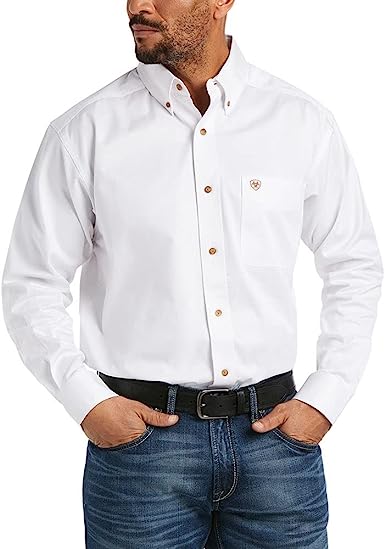 Photo 1 of ARIAT Solid Twill Classic Fit Shirt-Men's Long Sleeve Western Button-Down XX-LARGE Ultramarine