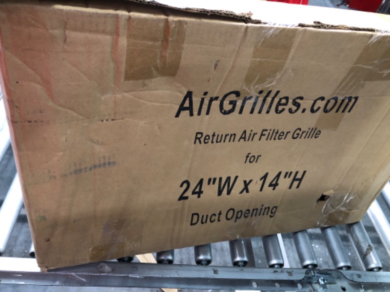 Photo 3 of 24"W x 14"H [Duct Opening Size] Steel Return Air Filter Grille (AGC Series) Detachable Door, for 1-inch Filters, Vent Cover Grill, White, Outer Dimensions: 26 5/8"W X 16 5/8"H for 24x14 Opening Duct Opening Size: 24"x14"