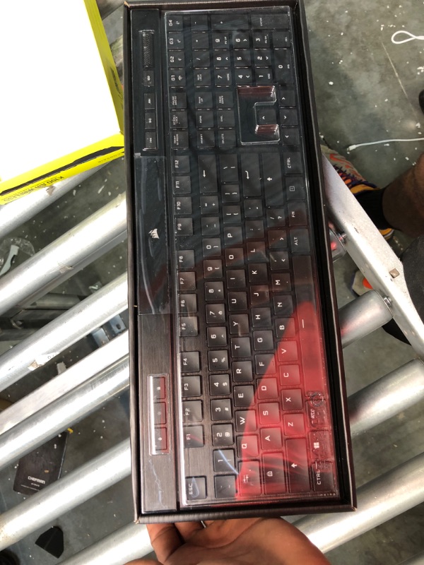 Photo 2 of Corsair K100 AIR Wireless RGB Mechanical Gaming Keyboard - Ultra-Thin, Sub-1ms Slipstream , Low-Latency Bluetooth, Cherry MX Ultra Low Profile Keyswitches - NA Layout, QWERTY - Black K100 AIR WIRELESS CHERRY MX Ultra Low Profile Switches