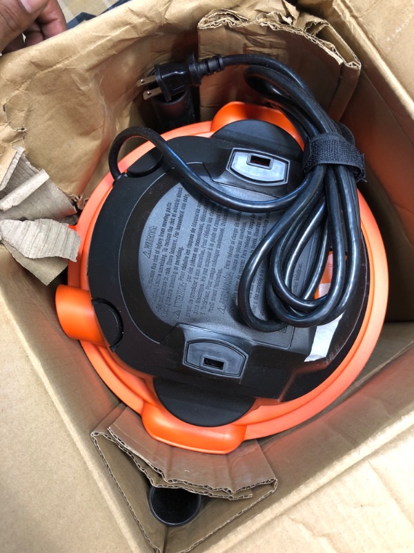 Photo 2 of Armor All VO408S 0901 4 Gallon Wet/Dry Vac 3.0 Peak HP Shop Vacuum with 3 Nozzles and 1 Brush, Stainless Steel Tank, Orange 4 Gal Vac