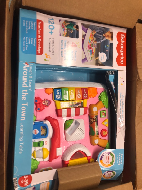 Photo 1 of Fisher-Price Laugh & Learn Around The Town Learning Table, Pink Interactive Play Center with Smart Stages Learning Content for Infants and Toddlers Ages 6 Months & up