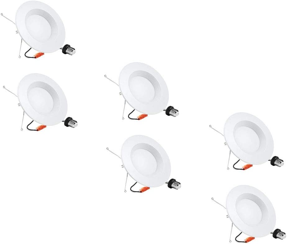 Photo 1 of 5/6 inch LED Can Lights, 6 Pack LED Recessed Lights, Dimmable Retrofit LED Recessed Lighting Fixture, LED Downlight, 15W, 5000K Daylight White, Energy Star & ETL