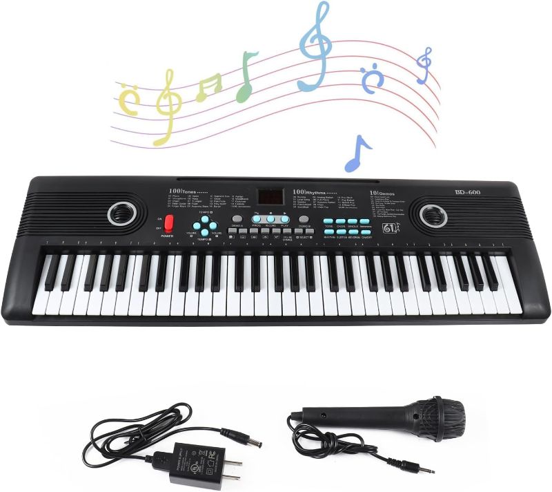 Photo 1 of 61 Keys Keyboard Piano, Electronic Digital Piano with Built-In two Speaker Microphone, With Sheet Stand, Portable Keyboard Gift Teaching for Beginners
Color:61 Key Keyboard Piano