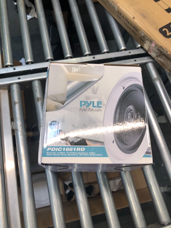 Photo 4 of Pyle Pair 6.5” Flush Mount In-wall In-ceiling 2-Way Home Speaker System Spring Loaded Quick Connections Dual Polypropylene Cone Polymer Tweeter Stereo Sound 200 Watts (PDIC1661RD) White