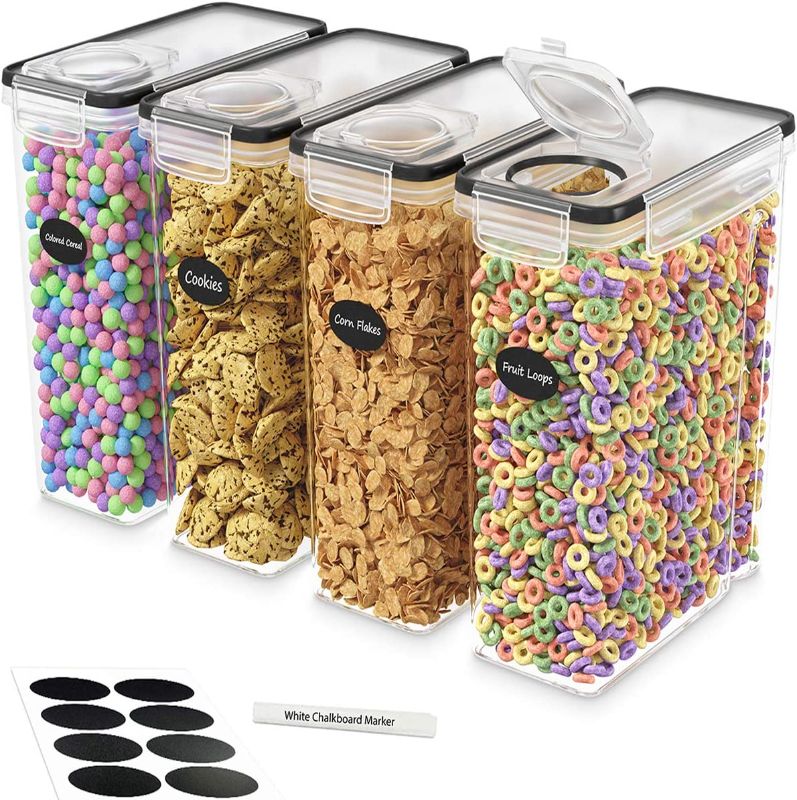 Photo 1 of Airtight Food Storage Containers with Lids for Kitchen Organization 14 PC - Plastic Kitchen Storage Containers for Pantry Organization and Storage - Cereal, Rice, Pasta, Flour and Sugar Containers Large - 14 Pack