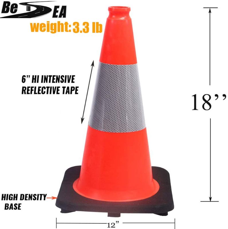 Photo 1 of BESEA 18" inch Traffic Cones Orange Safety Cone with 6 inch Reflective Collar for Home Driveway Road Parking Use.18 inch