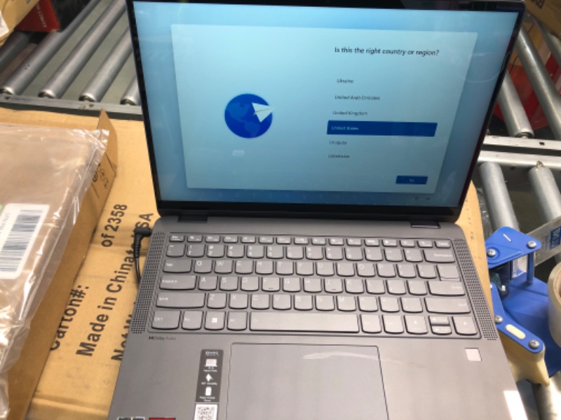 Photo 4 of Lenovo Flex 5 Laptop, 14.0" FHD Touch Display, AMD Ryzen 5 5500U, 16GB RAM, 512GB Storage, AMD Radeon Graphics, Windows 11 Home, Storm Grey