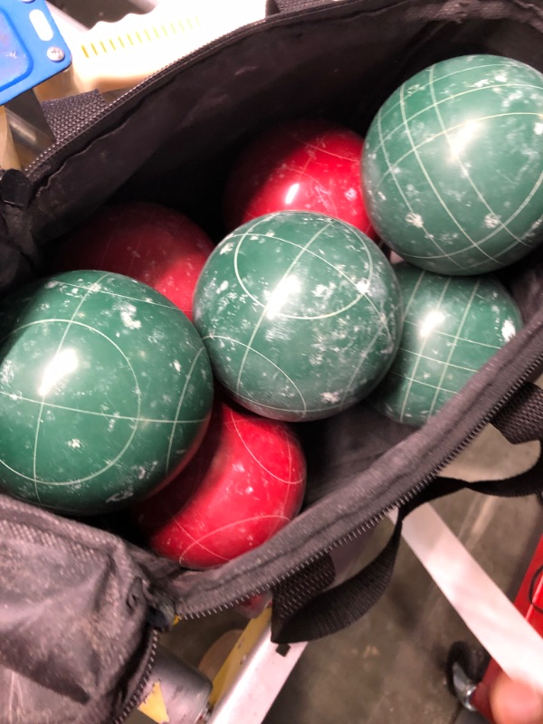 Photo 3 of Amazon Basics Bocce Ball Set with Soft Carry Case (ONE RED BALL MISSING)