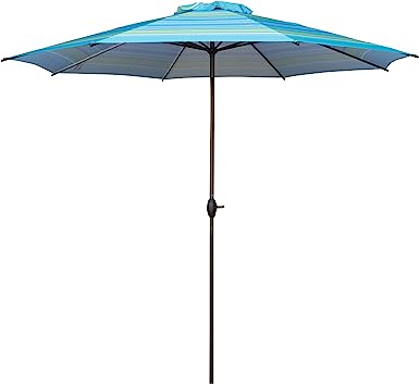 Photo 1 of Abba Patio Patio Umbrella Market Outdoor Table Umbrella with Auto Tilt and Crank for Garden, Lawn, Deck, Backyard & Pool, 8 Sturdy Steel Ribs,