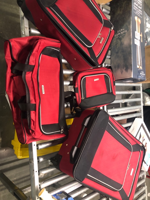 Photo 3 of American Tourister Fieldbrook XLT Softside Upright Luggage, Red/Black, 3-Piece Set (BB/21/25