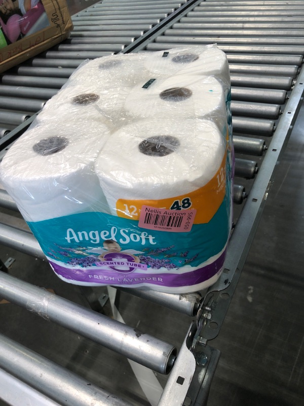 Photo 2 of Angel Soft® Toilet Paper with Fresh Lavender Scented Tube, 12 Mega Rolls = 48 Regular Rolls, 2-Ply Bath Tissue